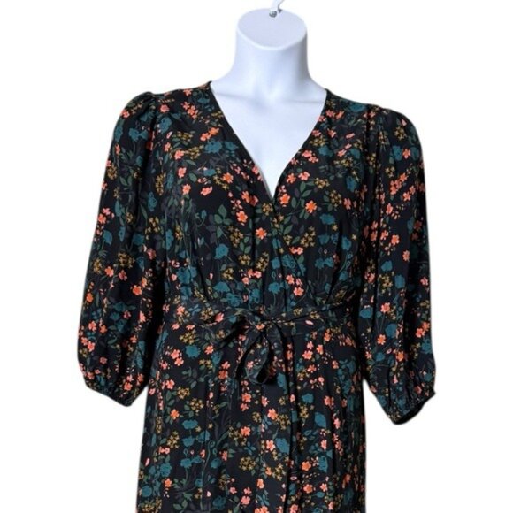 Ava & Liv Cottagecore Floral Maxi Dress 14W Peasant Fairy Grunge Bohemian Artsy - Picture 3 of 11